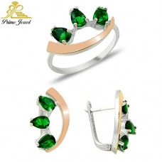 Altın +Gümüş Zirkon Taşlı Set